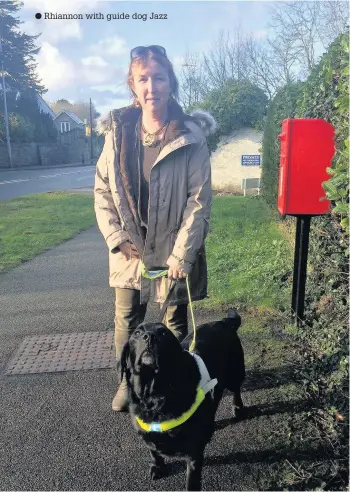  ??  ?? Rhiannon with guide dog Jazz