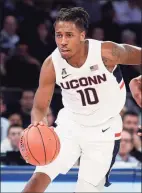  ?? Kathy Willens / Associated Press ?? UConn guard Brendan Adams figures to be a key member of the roster.