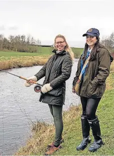  ?? ?? Welcome back Grace Wilding of Forth District Salmon Fishery Board and young angler Iona Somerville