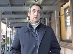  ??  ?? The office of the U.S. Attorney for the Southern District of New York said Michael Cohen should serve roughly 42 months in prison for his confessed crimes.