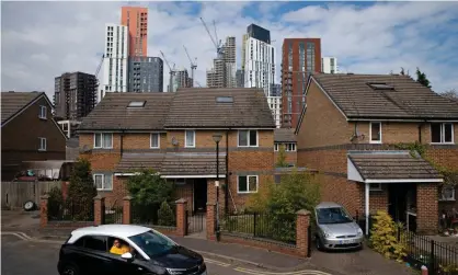  ?? Photograph: Aaron Chown/PA ?? ‘New towers of offices and overpriced flats stand empty.’ A view over houses to the VNEB (Vauxhall, Nine Elms and Battersea) developmen­t in south London.