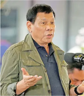  ??  ?? Philippine President Rodrigo Duterte.