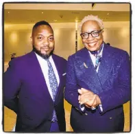  ??  ?? MoAD chef-in-residence Bryant Terry and museum director Linda Harrison at the MoAD Diaspora Dinner.