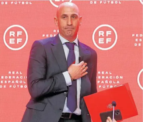  ?? // EFE ?? El expresiden­te de la Federación Luis Rubiales, en la sede de Las Rozas