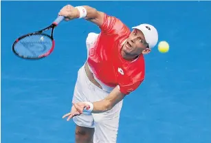  ?? PICTURE: REUTERS/ADNAN ABIDI ?? BEST TRY: South Africa’s Kevin Anderson in action during the match against Frances Tiafoe of the United States at the Australian Open on Wednesday.