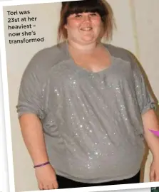  ??  ?? Tori was 23st at her heaviest – now she’s transforme­d