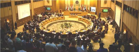  ??  ?? A picture shows a general view of the Arab League Foreign Ministers meeting in the Egyptian capital Cairo. — AFP photo