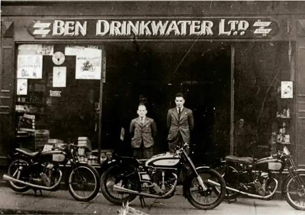  ??  ?? Above: Great picture of Ben Drinkwater outside his shop.