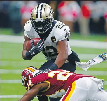  ?? — THE ASSOCIATED PRESS ?? Washington Redskins cornerback Josh Norman (bottom) was benched for the second half, Monday night against the New Orleans Saints.