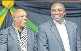  ??  ?? Hope: Supporters of Cyril Ramaphosa (right) are hoping Eastern Cape Premier Phumulo Masualle (left) is ousted by Oscar Mabuyane, who backs the ANC deputy president. Photo: Stephanie Lloyd/Daily Dispatch