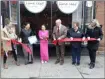  ??  ?? Cutting the ribbon for Lime Leaf Thai Bistro.