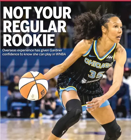  ?? ASHLEE REZIN/SUN-TIMES ?? Rebekah Gardner has scored in double figures in three of the five games she has played with the Sky, who face the high-octance Aces on Saturday.