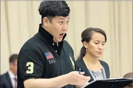  ?? Greg Grudt
Mathew Imaging ?? BARITONE KIHUN YOON rehearses the role of Hercules for a live opera that will be dubbed over four showings of the film “Hercules in the Haunted World.”