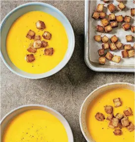  ?? [PHOTO BY CARL TREMBLAY, AMERICA’S TEST KITCHEN/AP] ?? This creamy butternut squash soup appears in the cookbook “All-Time Best Soups.”