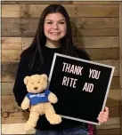  ?? PHOTO COURTESY OF BEAUMONT ?? Lexi Zaffarano, Beaumont Children’s Children’s Miracle Network Hospital ambassador, thanks Rite Aid for its support.