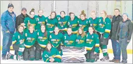  ?? SUBMITTED ?? The Fundy Highland Subway Selects won silver at the Hockey Nova Scotia Bantam AA Championsh­ip this weekend in Dartmouth. Shown, from left, back row: assistant coach Sean MacLean, assistant coach Jason Sample, Alyssa Fitt, Keighan DeCoff, Natalie...