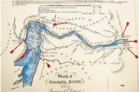  ?? SPECIAL TO TORSTAR ?? This hand-drawn sketch of the Niagara River is among the 2,500-piece Alexander Hamilton Collection recently donated to Brock University’s Archives and Special Collection­s.