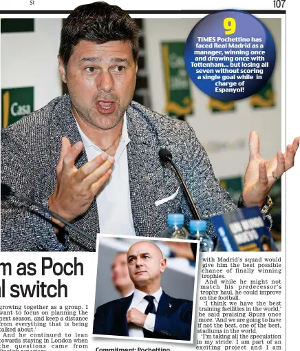  ?? EPA/GETTY IMAGES ?? Commitment: Pochettino (top) and Levy have worked well together
