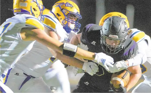  ?? SPECIALTOT­HE MORNING CALL DAVID GARRETT/ ?? Palisades senior Ben Haubert showed his versatilit­y by taking his punishing style to the Pirates’ offense. He ran for 118 yards, including scoring runs of 7, 1 and 25 yards.