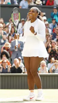  ?? AFP/Ruters ?? Ostapenko and Serena celebrate their quarterfin­al wins over Dominika Cibulkova and Camila Giorgi respective­ly. —