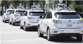  ?? GOOGLE ?? Google has been testing self-driving car technology for six years on a fleet of Lexus SUVs equipped with special radar and LiDar.