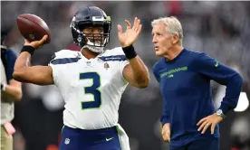  ?? Photograph: Chris Unger/Getty Images ?? Quarterbac­k Russell Wilson and head coach Pete Carroll have led the Seattle Seahawks through the franchise’s most decorated period.