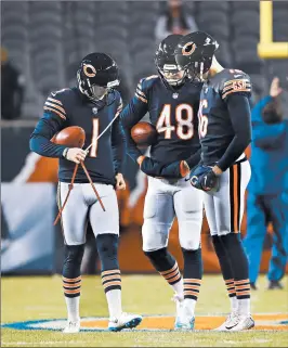  ?? JOSE M. OSORIO/CHICAGO TRIBUNE ?? Kicker Cody Parkey’s inconsiste­ncy has been an ongoing issue for the Bears this season.