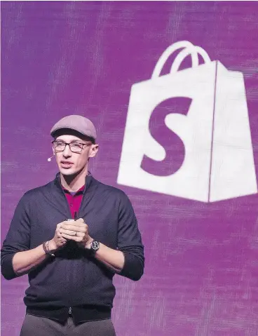  ?? PETER J THOMPSON / FINANCIAL POST ?? Shopify will hit $1 billion in revenue this year, CEO Tobias Lütke said Tuesday at the company’s third annual Unite conference in Toronto.