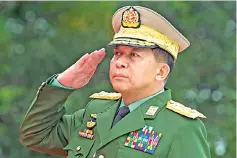  ??  ?? Senior General Min Aung Hlaing, Myanmar army’s commander-in-chief