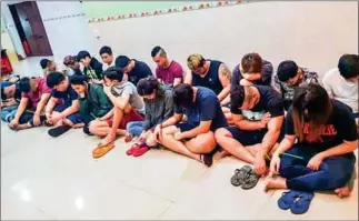  ?? SUPPLIED ?? Malaysians being held in Banteay Meanchey provincial prison on suspicion of running an online gambling and fraud racket.