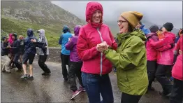  ??  ?? Round the house and mind the bridge.. Eimear Corridan and Mary O’Leary taking to the bridge