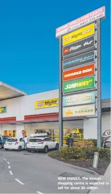  ?? NEW OWNER: The Kirwan shopping centre is expected to sell for about $ 6 million. ??