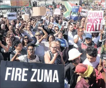  ??  ?? The anti-Zuma protests across the country in recent weeks are a manifestat­ion of the fact that the president is way out of touch with the people – ‘on another planet’ – says the writer.