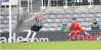  ?? Peter Hilton Photograph­y ?? Kieran O’Hara faces a penalty during the shoot-out at Newcastle