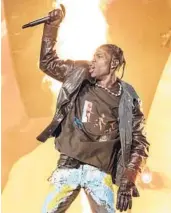  ?? AMY HARRIS/INVISION ?? Rapper Travis Scott performs Nov. 5 at the Astroworld Music Festival in Houston.
