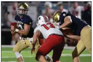  ?? (NWA Democrat-Gazette file photo) ?? Junior Ben Baker (left) plays running back, receiver, safety and kick returner for Shiloh Christian, which hosts Malvern tonight in a Class 4A second-round playoff game. Baker scored two touchdowns last week in a 48-12 victory over DeWitt.