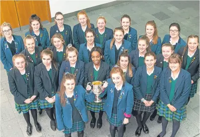  ?? Pictures: Angus Findlay. ?? Members of the Kilgraston Chamber Choir, pictured with the Yacamini Memorial Trophy. Below, Sophie Chisholm and right, Ellie Stewart, from Perth Academy, who were the Xylophone Duet Open Class winners.