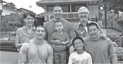  ?? SUBMITTED ?? The Porter family. Back row, left to right: Ran Ying, Ron and son Dashka, Edgar Porter; front row, left to right: Michael, Patrick with son Eddie.