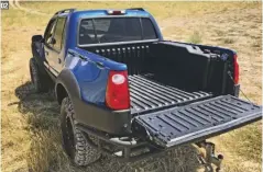  ??  ?? 2. The Titan SideKick gasoline transfer tank is shown mounted in a Ford Sportrac Prerunner. (Photo: Titan Fuel Tanks)