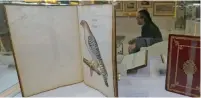  ??  ?? A book on French Renaissanc­e watercolou­r drawings of falcons and other birds of prey costs more than Dh11 million.