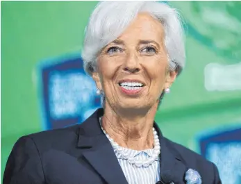  ?? FOTO: DPA ?? Christine Lagarde beim Bloomberg Global Business Forum im September in New York: Seit gestern ist sie die neue Chefin der Europäisch­en Zentralban­k.