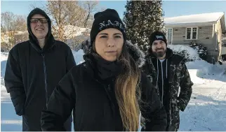  ?? DAVE SIDAWAY ?? At left: Yoann-Karl Whissell, left, Anouk Whissell and François Simard have seen Summer of ’84 receive comparison­s to Stranger Things, and Anouk acknowledg­es that “it’s a story about friendship.” But, Simard says, “the script pulls no punches . ... We...