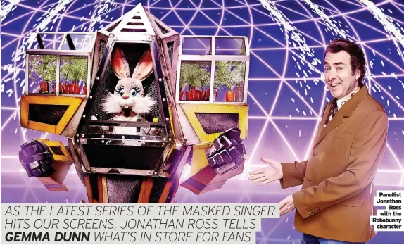  ?? ?? Panellist Jonathan Ross with the Robobunny character