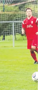  ??  ?? Top: Grant Lawson scores Lochee United’s second goal in the 4-2 win over Kennoway that took the Bluebells top of the Super League. Above: Action from Jeanfield Swifts’ 6-0 GA Cup victory over Arbroath Vics.