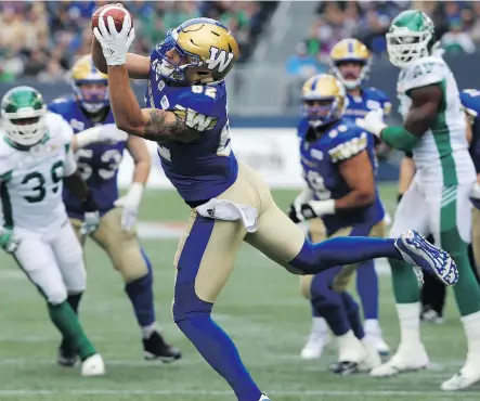  ?? KEVIN KING/FILES ?? Blue Bombers receiver Drew Wolitarsky has had a bit of a breakout this season after catching one pass in five games in 2017.