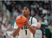  ?? CARLOS OSORIO — THE ASSOCIATED PRESS ?? Michigan State guard Jeremy Fears Jr.’s season was cut short after he was shot in December while he was at home on the Spartan’s Christmas break.