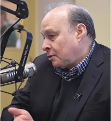  ?? STAFF PHOTO BY ARTHUR POLLOCK ?? ‘COMPARABLE’: Senate President Stanley C. Rosenberg discusses state lawmakers’ new pay raise on Boston Herald Radio yesterday.