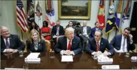  ?? AP FILE ?? President Donald Trump speaks during a meeting with House Republican­s in the Roosevelt Room of the White House.