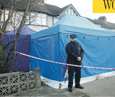  ?? YUI MOK / PA VIA THE ASSOCIATED PRESS ?? The residentia­l house in southwest London, sealed-off by British police after Russian businessma­n Nikolai Glushkov, a close friend of Putin critic Boris Berezovsky, was found dead late Monday.