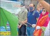  ?? HT PHOTO ?? Mayor Sanyukta Bhatia flagging off the campaign.